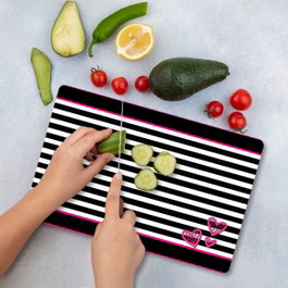 Hermia Tabla de Cortar de Vidrio Templado Multicolor 30 x 40 cm